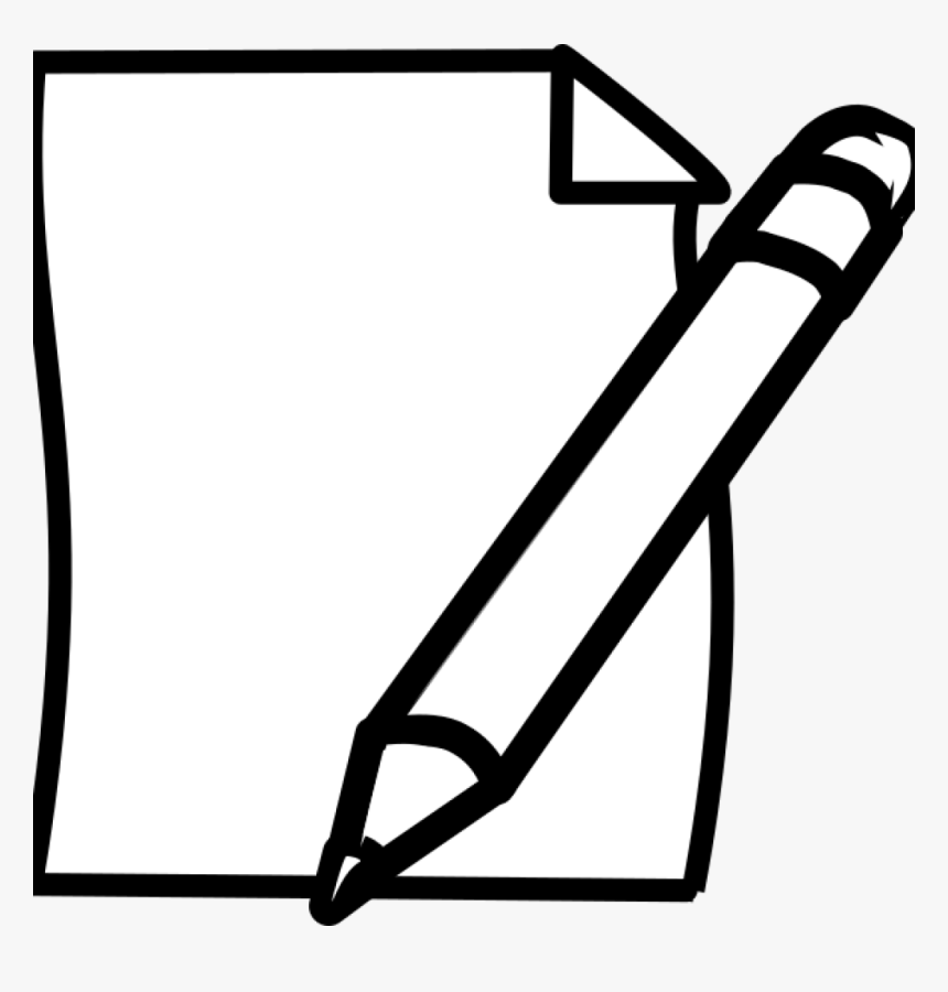 Pencil And Paper Clipart Earth Hatenylo Transparent - Black And White Pencil And Paper, HD Png Download