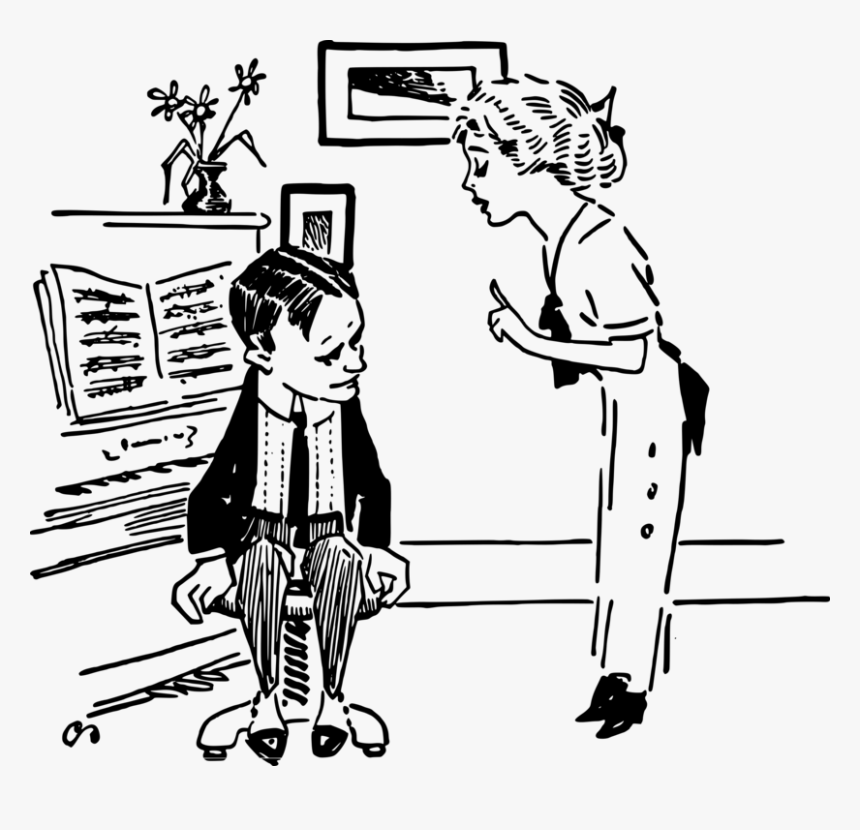 Drawing Piano Cartoon Black And White Line Art Cc0 - Clip Art, HD Png Download