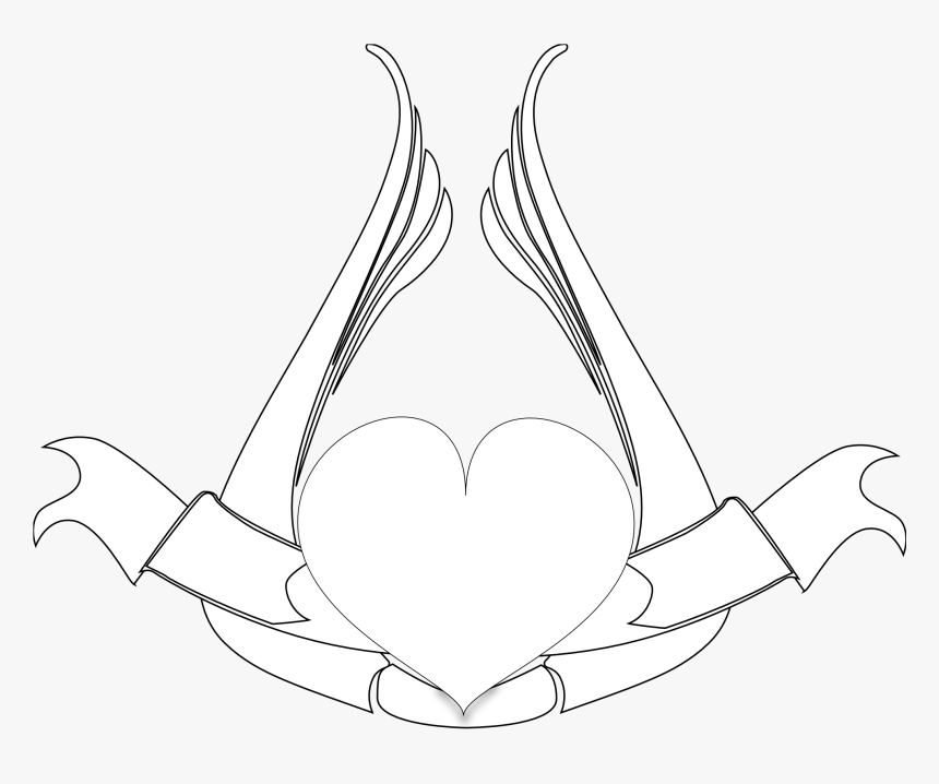Black Heart With Wings Clipart - Illustration, HD Png Download