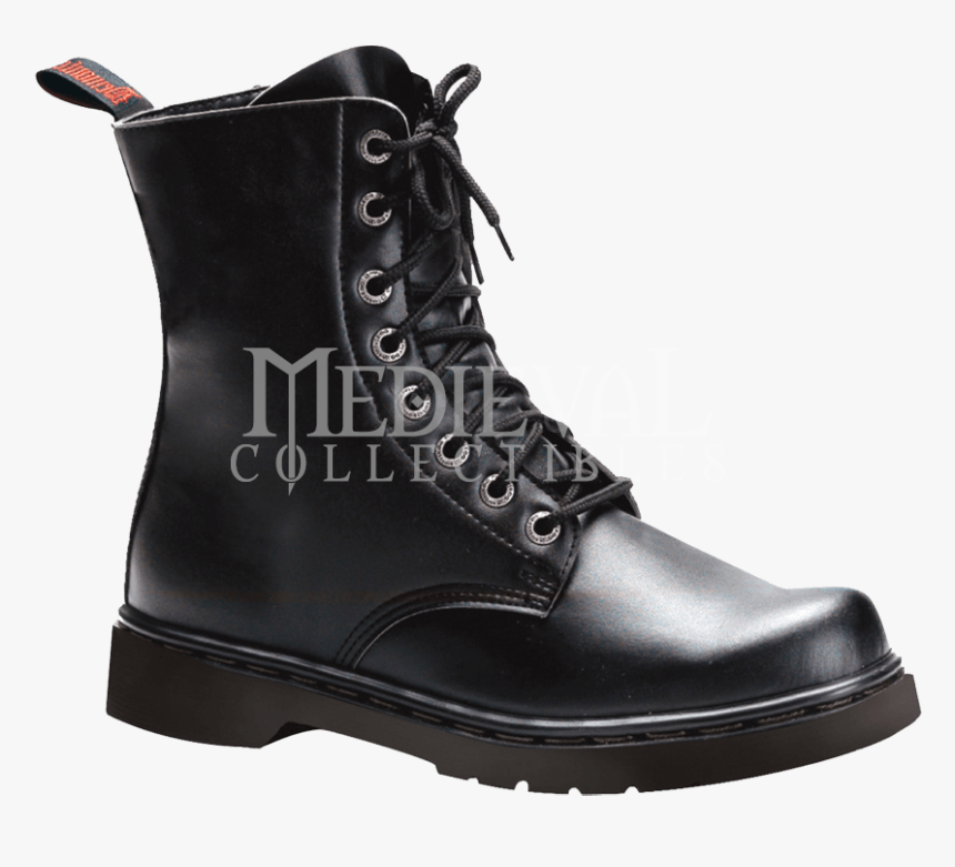 Goth Black Combat Boots , Png Download - Doc Martens With Zipper On Side, Transparent Png