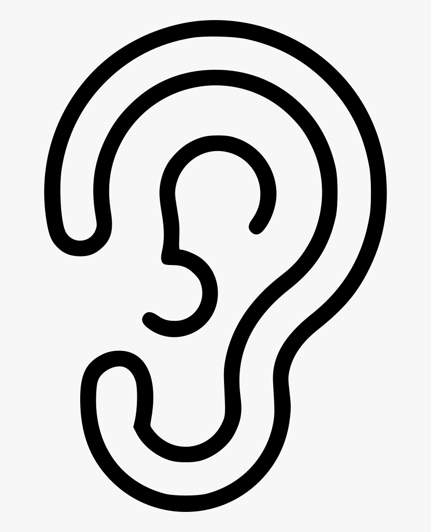 Ear Sound Hear Biology Anatomy Medicine - Line Art, HD Png Download