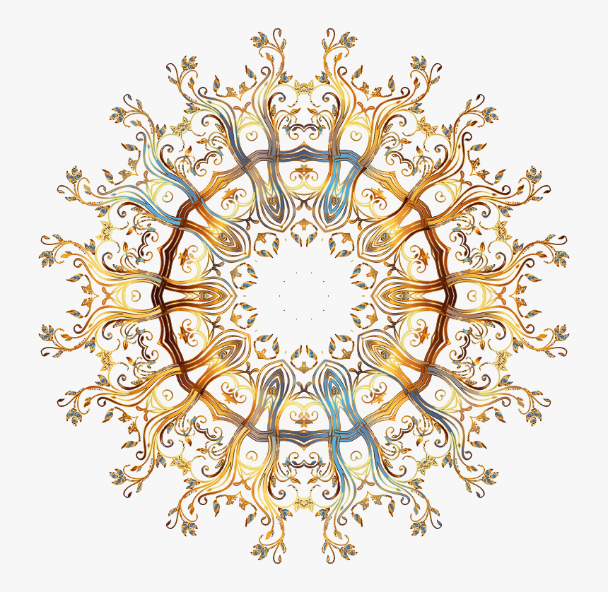 Chromatic Gold Flourish Ornament 3 No Background - Circle, HD Png Download