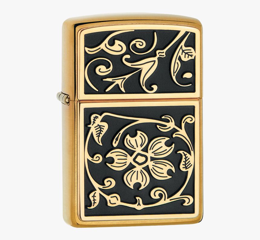 20903 - Zippo Gold Floral Flourish, HD Png Download