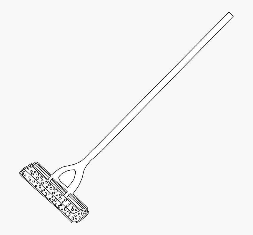 Mop Lineart Svg Clip Arts - Squeegee Clipart Black And White, HD Png Download