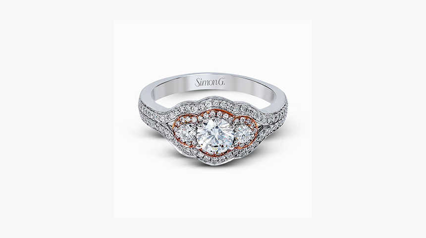 18k White & Rose Gold Engagement Ring - Pre-engagement Ring, HD Png Download