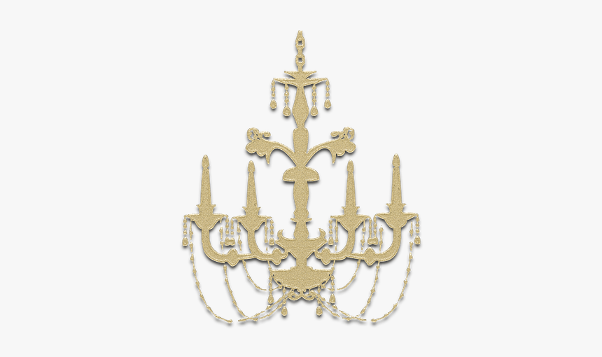 Chandelier, Ornament, Decor, Golden, Monogram, Interior - Gold Chandelier Clipart Png, Transparent Png