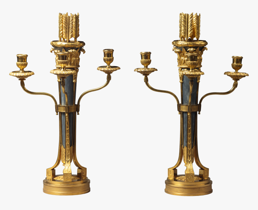 Bronze And Turquin Blue Marble Candelabra In The Form - Column, HD Png Download