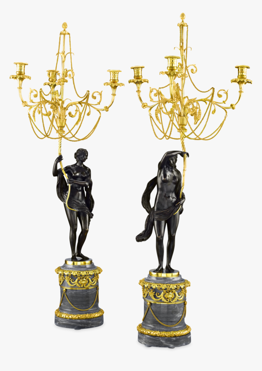Russian Figural Bronze Candelabra - Chandelier, HD Png Download