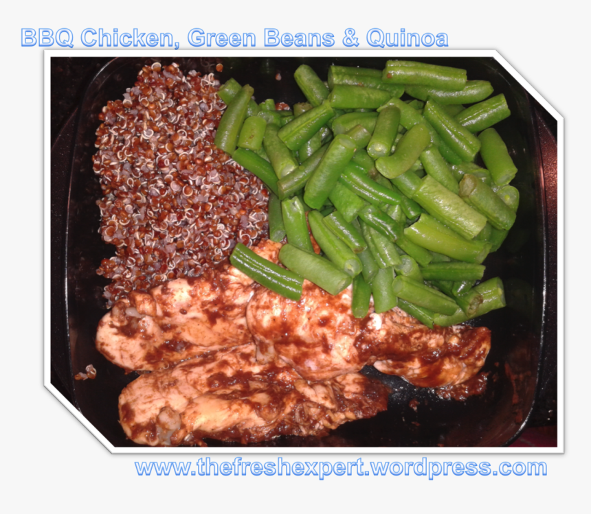 Bbq Chicken, Green Beans, & Quinoa - Baked Beans, HD Png Download