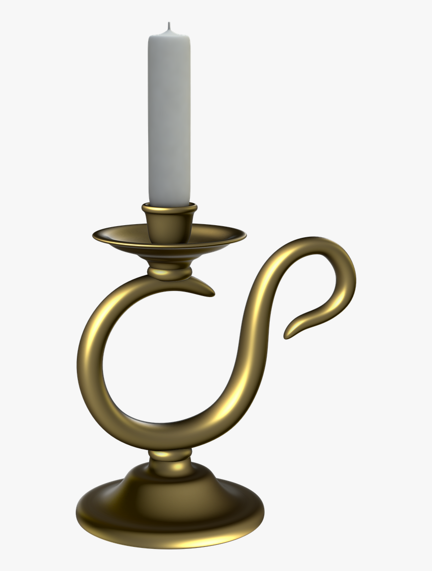 Candlestick Candle Golden Candlestick Free Photo - Подсвечник Со Свечой, HD Png Download