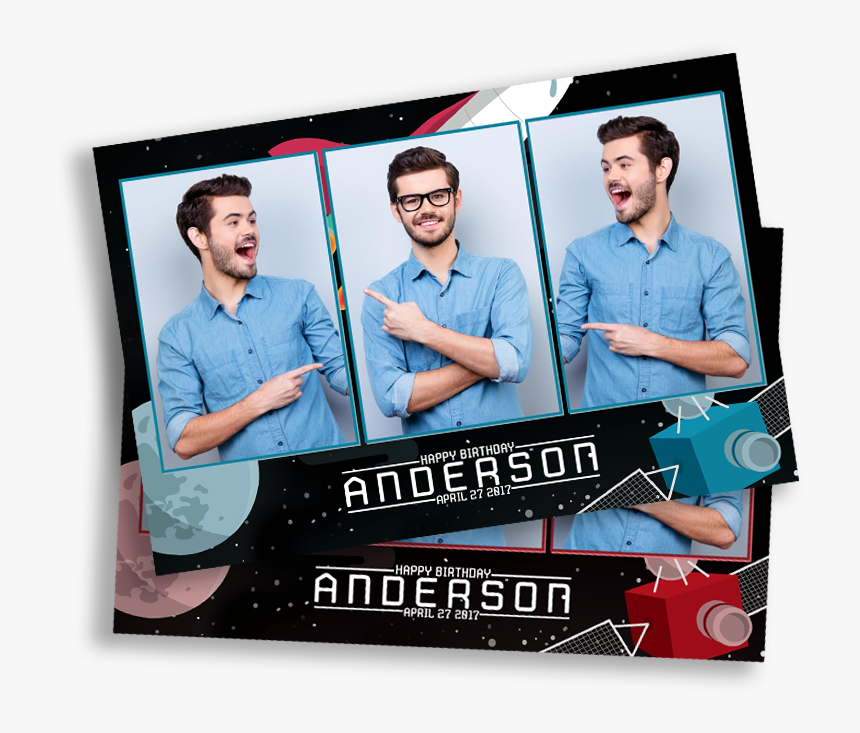 Retro Space Photobooth Template - Banner, HD Png Download