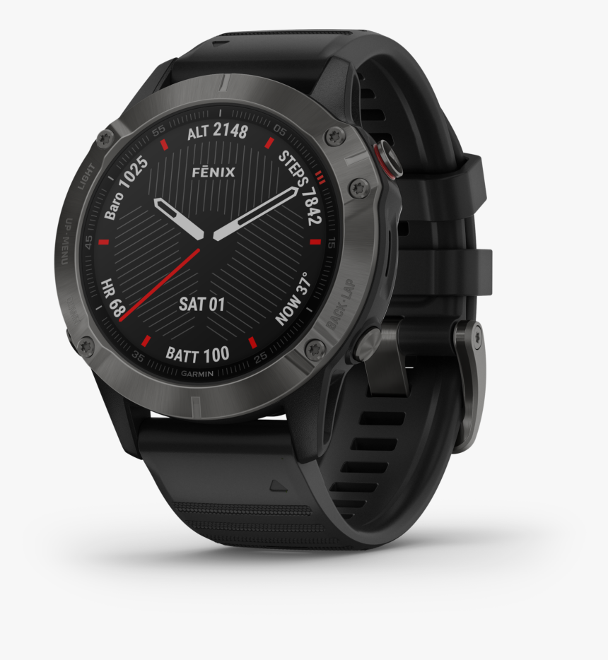 Garmin Fenix 6 Sapphire Multisport Gps Watch, Carbon - Garmin Fenix 5x Plus Sapphire, HD Png Download