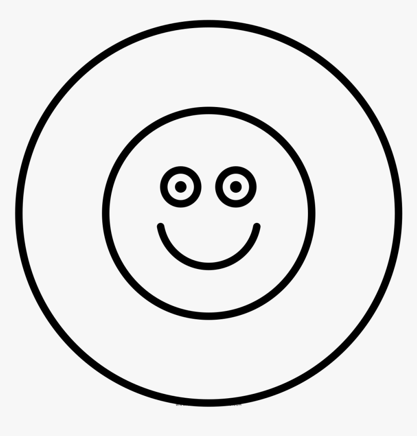 Cara-feliz Página Para Colorear - Smiley, HD Png Download