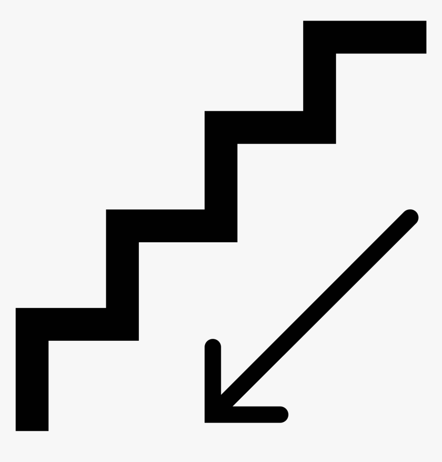 Stairs Down Filled Icon - Treppe Runter Symbol, HD Png Download