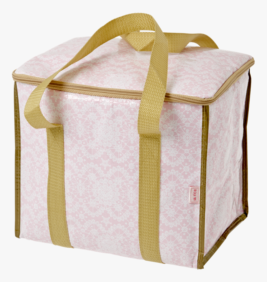 Cooler Bag Pink Lace Print Gold Handles Rice Dk - Rice Kühltasche, HD Png Download