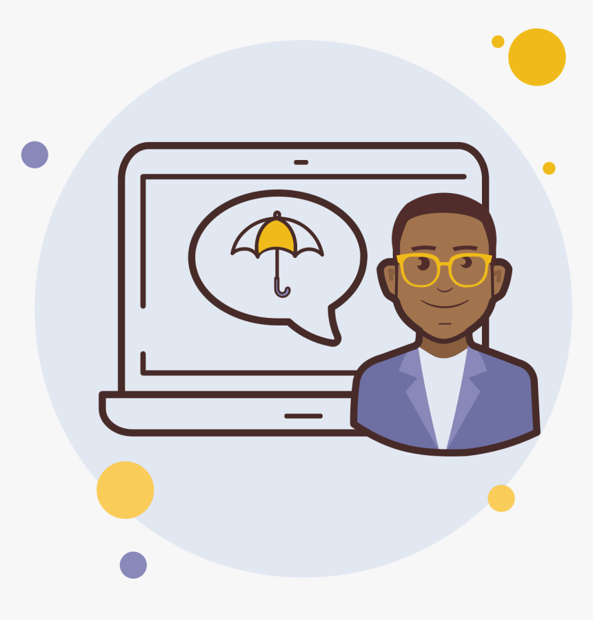 Man Laptop Sun Umbrella Icon - Portable Network Graphics, HD Png Download