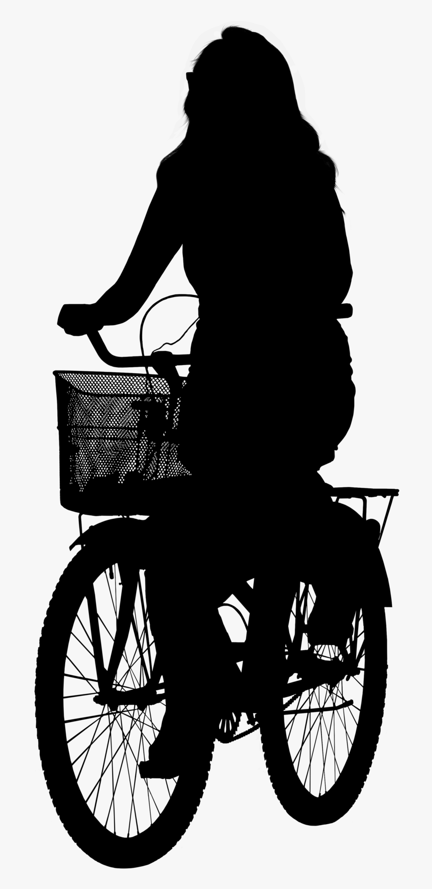Png For Pictures - Person Riding Bike Silhouette, Transparent Png