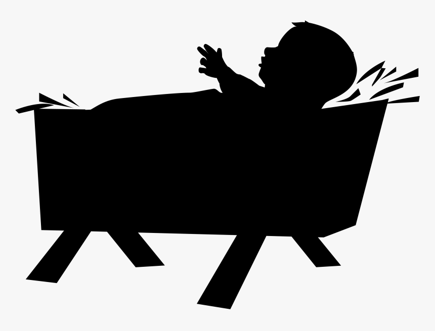 Jesus In Manger Silhouette, HD Png Download