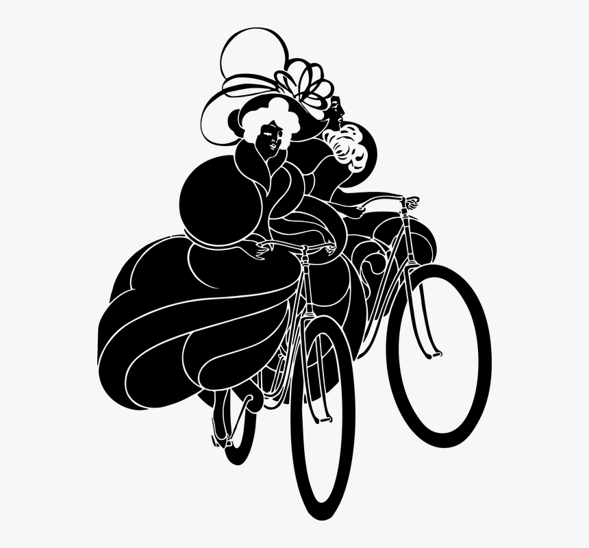 Woman, Bicycle, Silhouette, Women, Female, Girl, Lady, HD Png Download