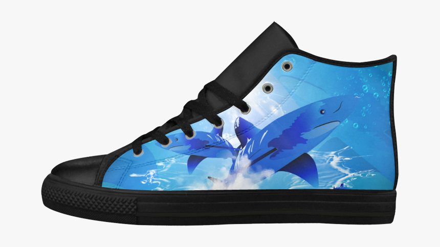 The Cartoon Sharks Aquila High Top Microfiber Leather - Shoe, HD Png Download