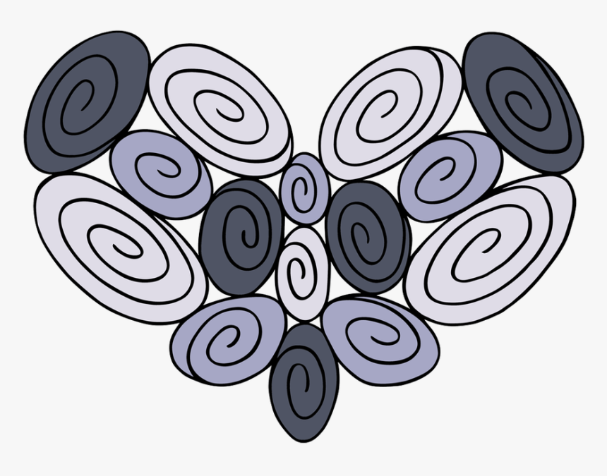 15 Swirl Heart - Circle Area, HD Png Download