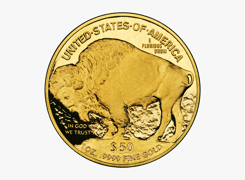 Nickel, 24 Karat, Coin, Gold, Bull, Wertvolll, Jewel - Usa 50 Dollar Coin, HD Png Download