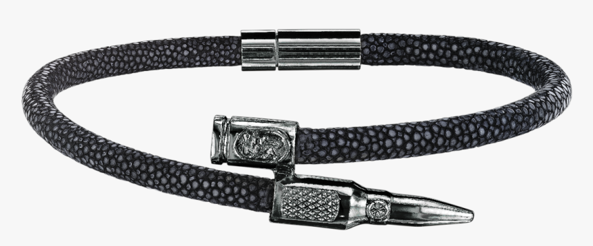 Black Stingray Bracelet With Black Bullet - Buckle, HD Png Download
