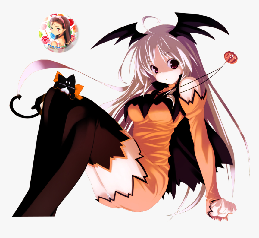 Halloween Anime Girl Render Hallowen Org Png Cute Neko - Cute Anime Girl Halloween, Transparent Png