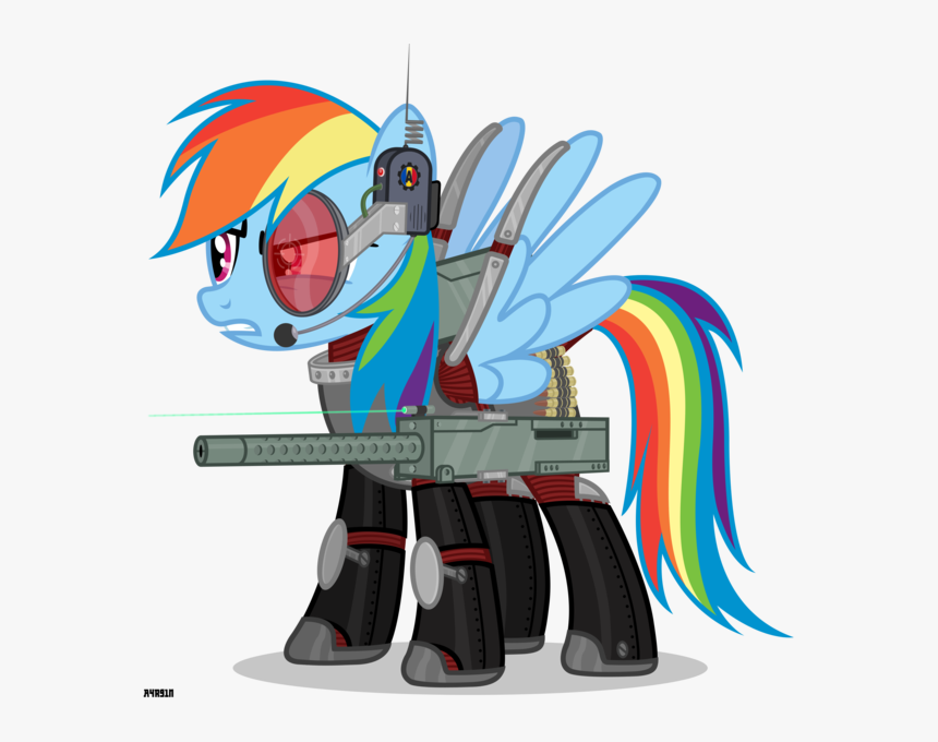 Rainbow Dash With A Gun, HD Png Download