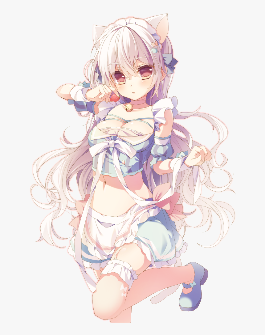 Anime, Anime Girl, And Cat Image - Cartoon, HD Png Download
