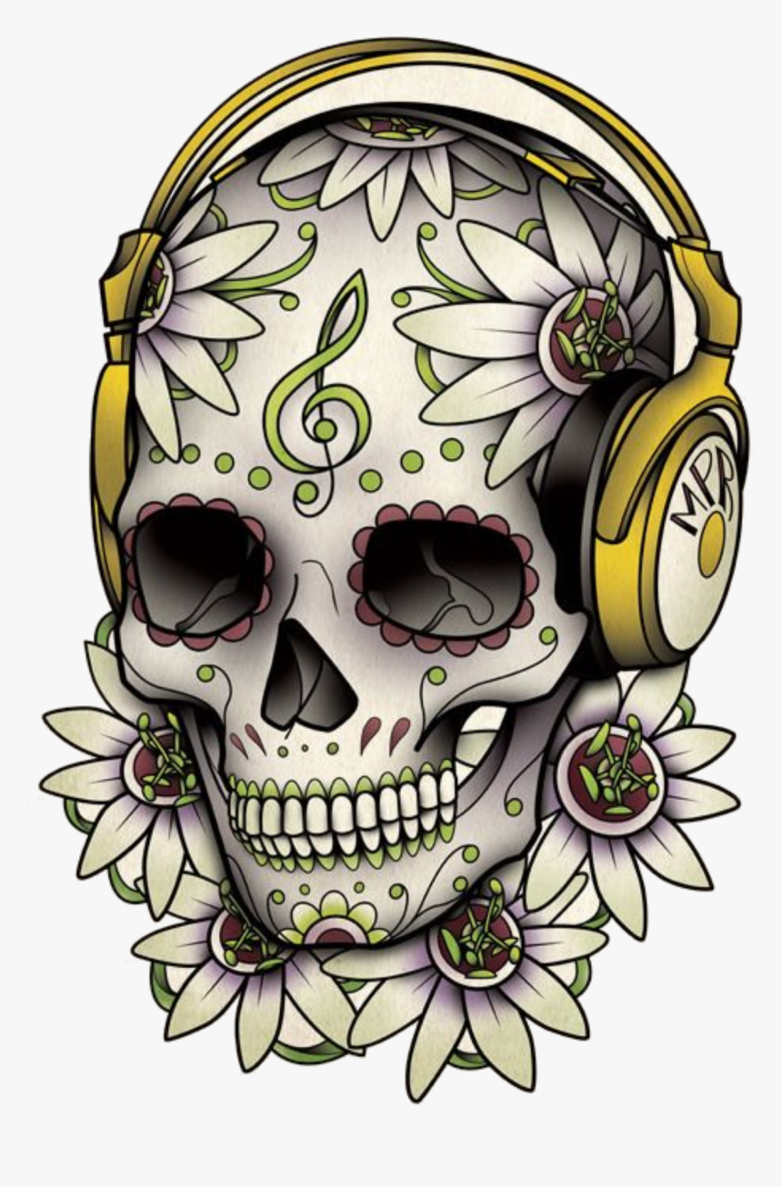 Tattoo Skull Calavera Dead Drawing Of The Clipart - Day Of The Dead Skull Music, HD Png Download