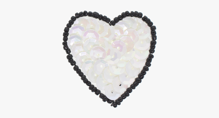 Heart Beaded & Sequin Applique - Necklace, HD Png Download