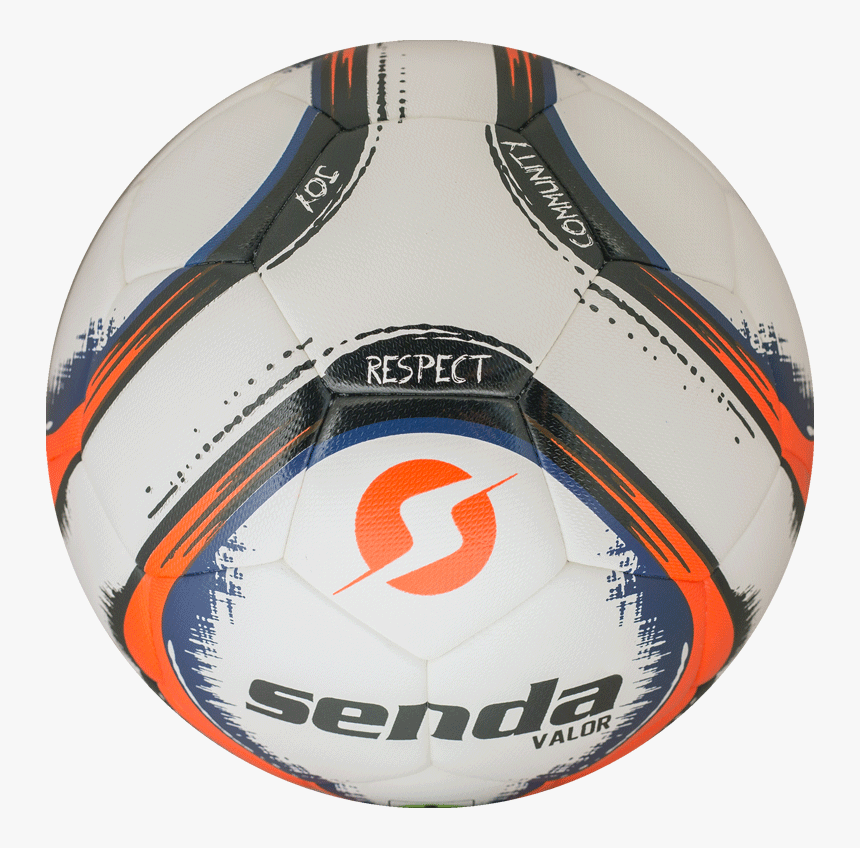 Top Side Of A White And Orange Valor Match Soccer Ball - Senda Vitoria Futsal Match Soccer Ball, HD Png Download