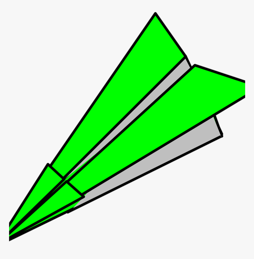 Paper Airplane Clipart Plane Green Free Vector Graphic - Paper Airplane Transparent Background, HD Png Download