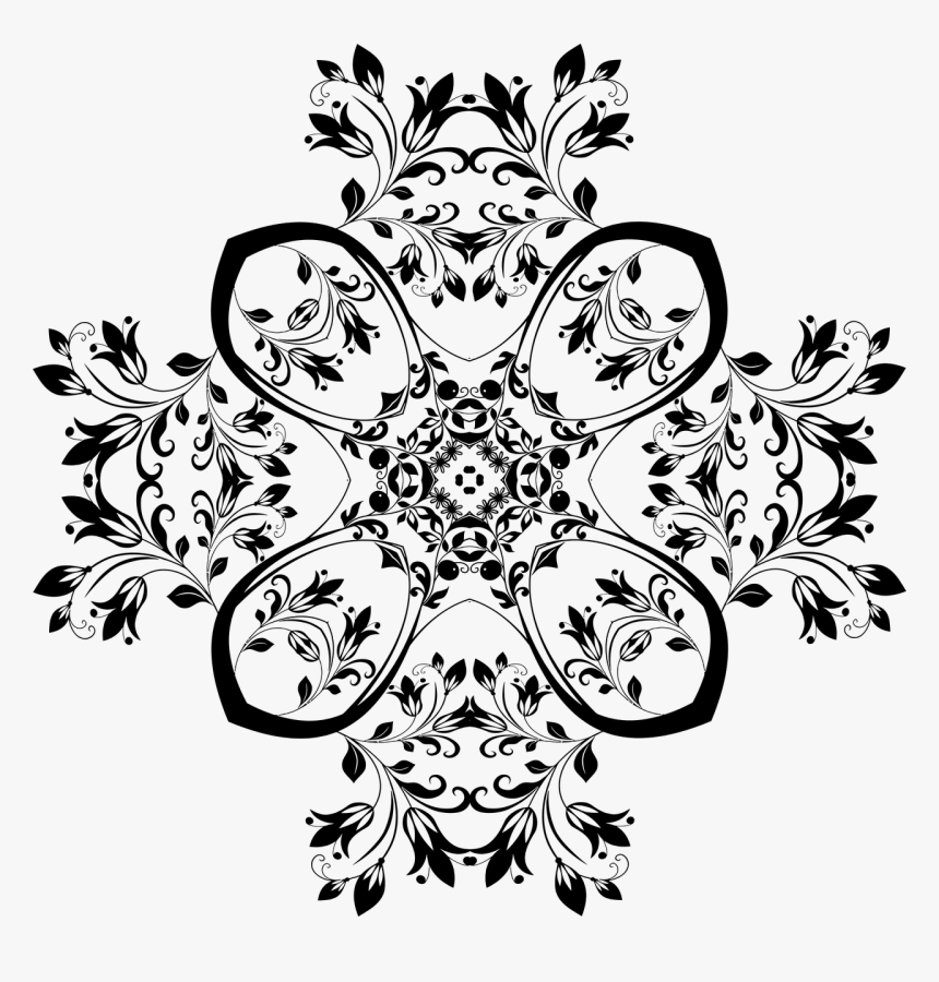 Flourish Floral Flower Mandala Png Image - Ornament, Transparent Png