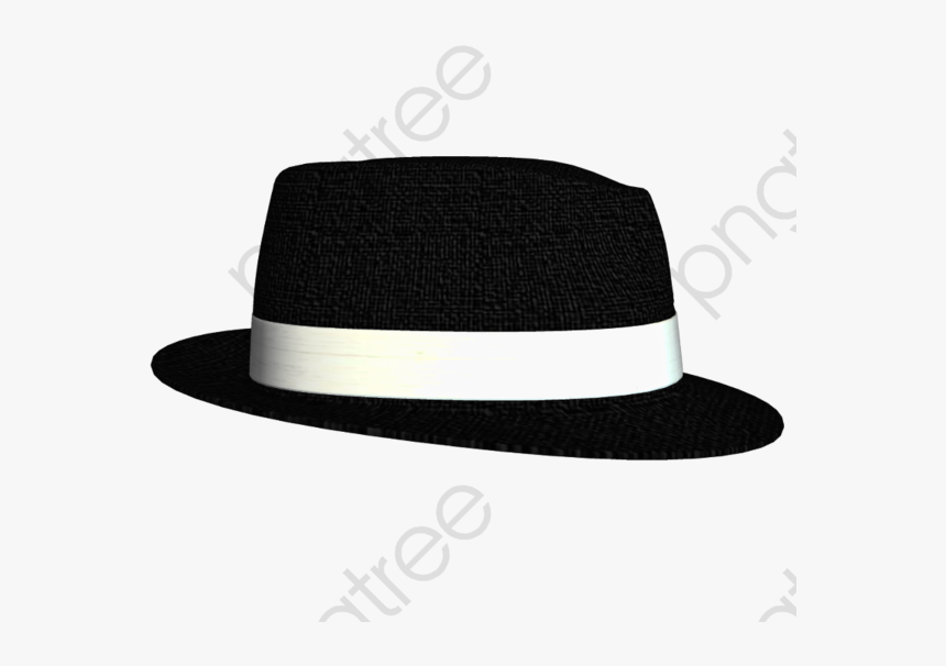 Broad Brimmed White Rim - Chapéu Preto E Branco, HD Png Download