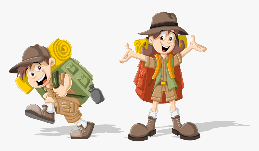 Design Backpack Character Scouting Children Download, HD Png Download