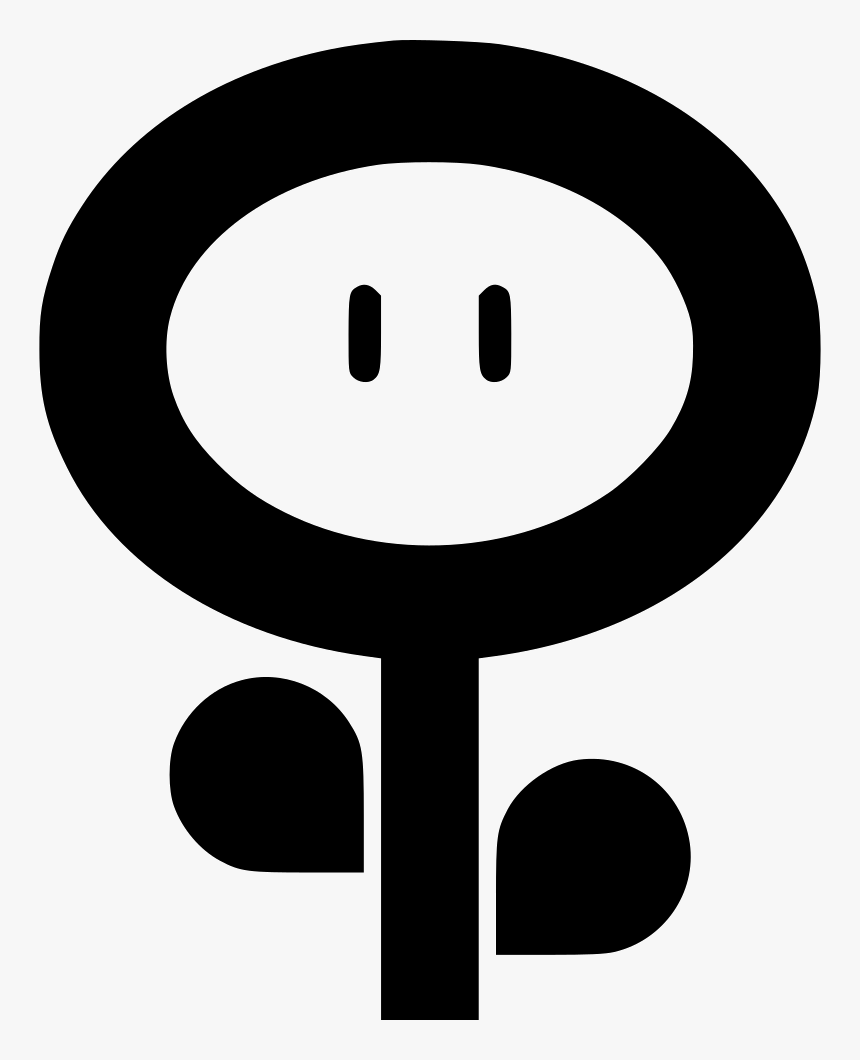 Mario Fireflower - Mario Fire Flower Black And White, HD Png Download
