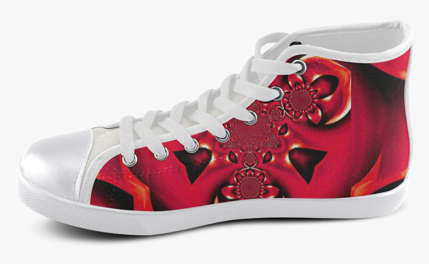 Red Fire Flower Mandal 1 Women S High Top Canvas Shoes - G Eazy Custom Shoes, HD Png Download