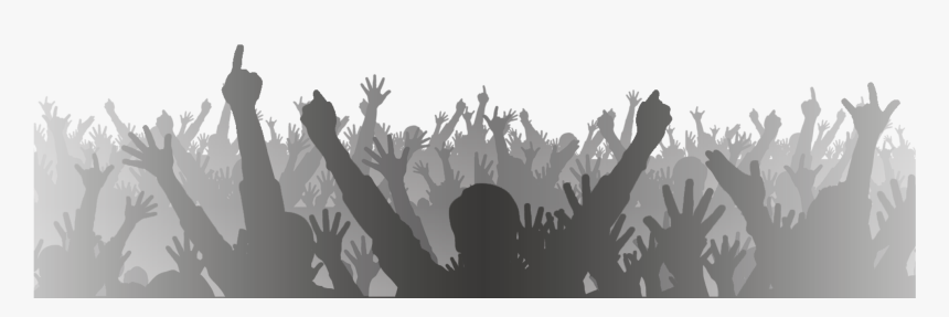 #ftestickers #people #crowd #cheering #silhouette - Transparent Crowd Hands Png, Png Download