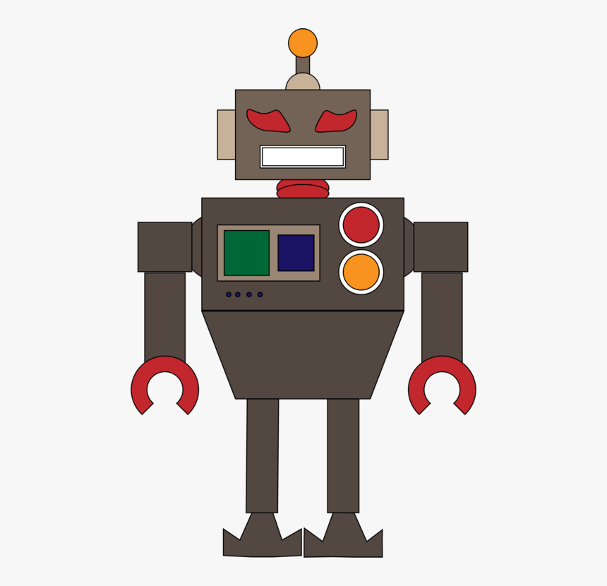Robot,machine,line - Cartoon, HD Png Download