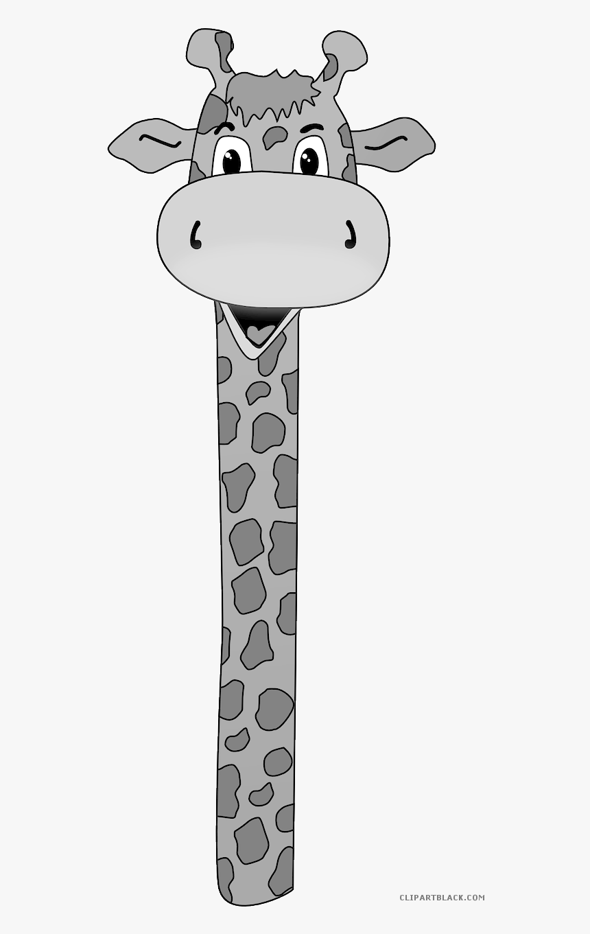 Transparent Giraffe Head Png - Giraffe Long Neck Cartoon, Png Download