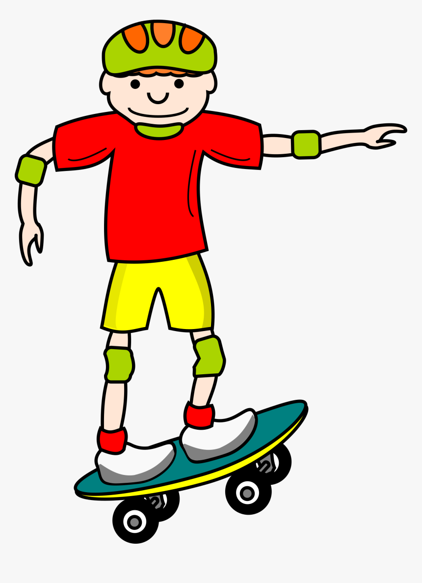 Boy Giraffe Baby Shower Clip - Skateboard Clipart, HD Png Download