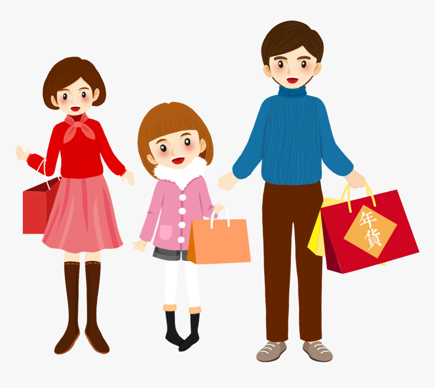 Family Three Father Mother New Year Png And Psd - Illustration, Transparent Png