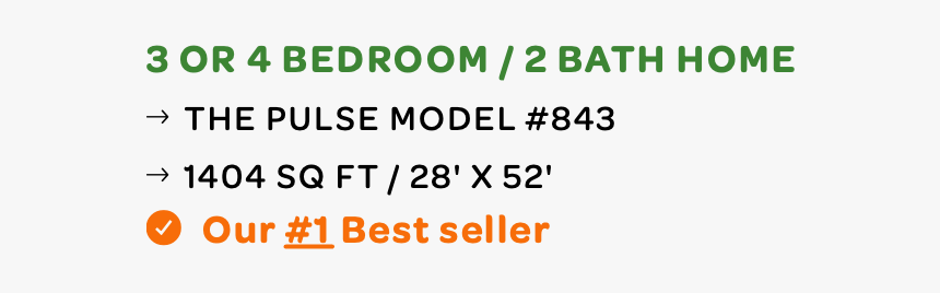 3 Or 4 Bedroom / 2 Bath Home  The Pulse Model - Amber, HD Png Download