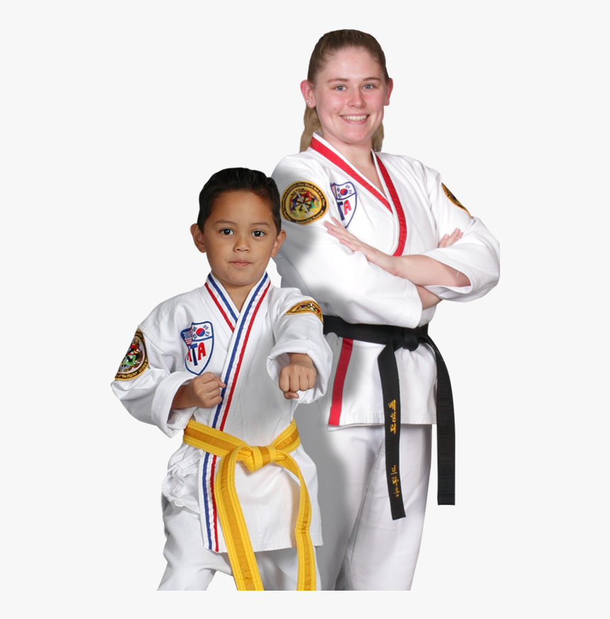 A Teen Girl And A Young Boy Martial Arts Students - Karate, HD Png Download