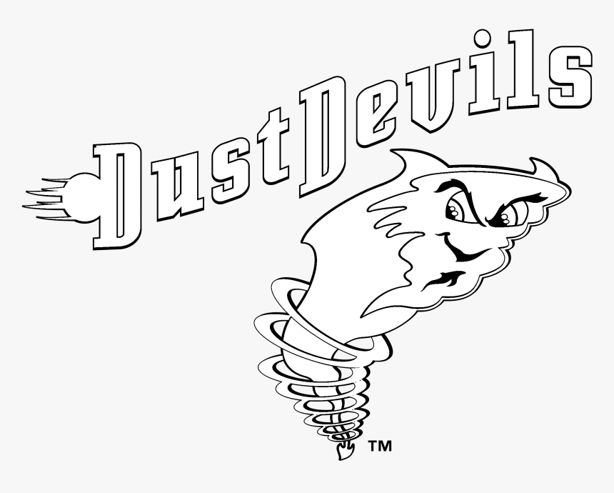 Tri City Dust Devils Logo Black And White - Line Art, HD Png Download