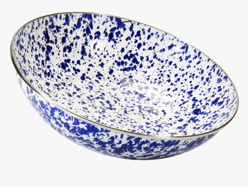 Cb18 Cobalt Blue Swirl Catering Bowl - Blue And White Porcelain, HD Png Download