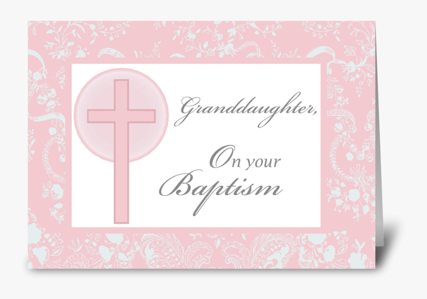3880 Granddaughter Baptism, Pink Lace Greeting Card - Bergendahls, HD Png Download