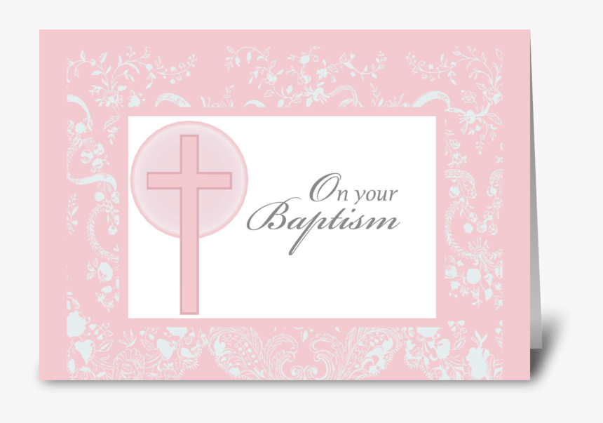 2790 Christening, Pink Lace, Baptism Greeting Card - Greeting Card, HD Png Download